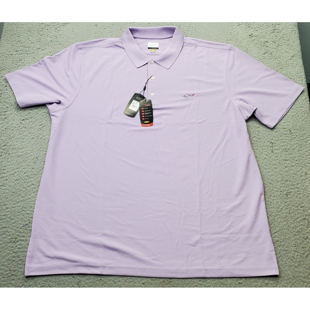 Greg Norman Polo Shirt Men XXL Purple Classic UPF Sun Protection Microfiber Yarn